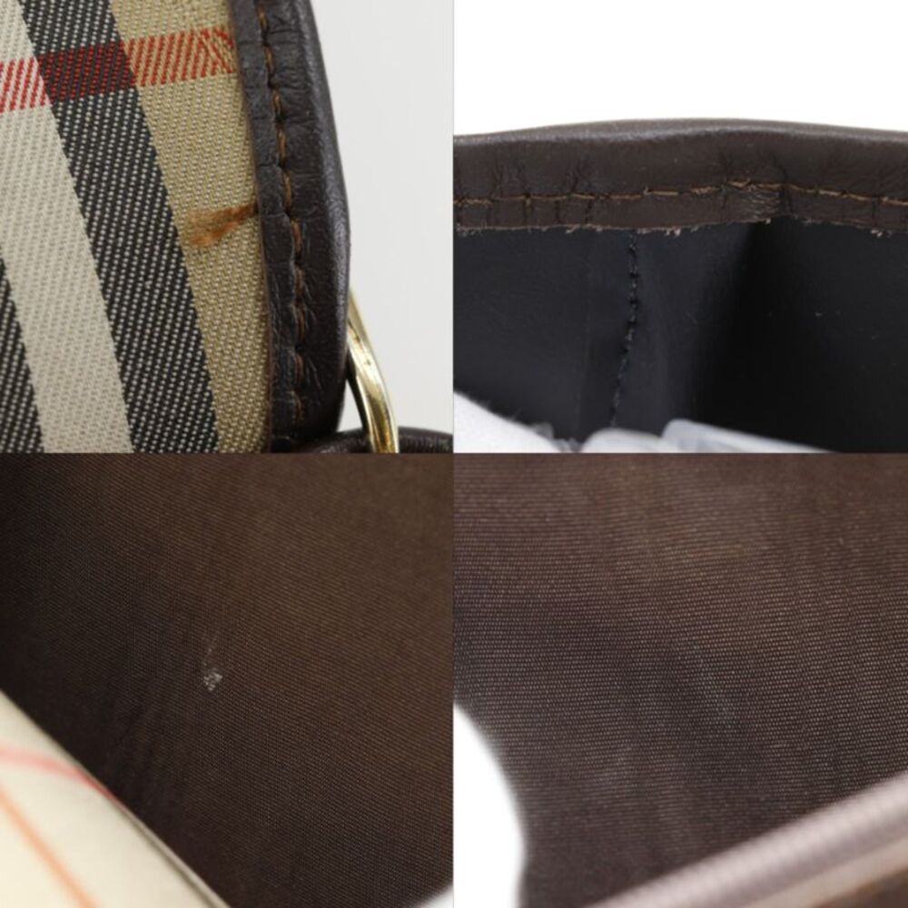 Burberry Check Canvas Leather Shoulder Bag - Picture 9 of 10